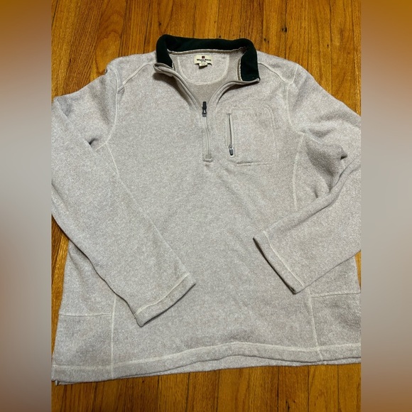 Men's Woolrich XL Fleece Cream/Oatmeal 1/4 zip Pull Over Sweater / Jacket - Picture 1 of 8